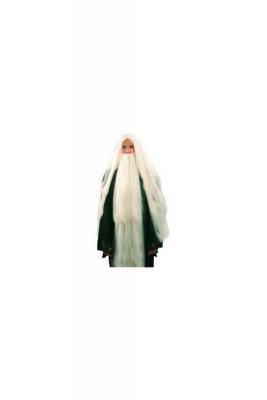 APTAFETES Perruque Druide Blanche Avec Barbe A Elastique 