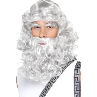GENERIQUE Smiffy's Plastique Perruque de Zeus, grise, barbe et sourcils