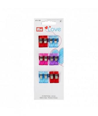  Pinces &agrave; tissus Love 2,6 cm et 5,5 cm - Prym(...) - 2,6cm Multicolore 