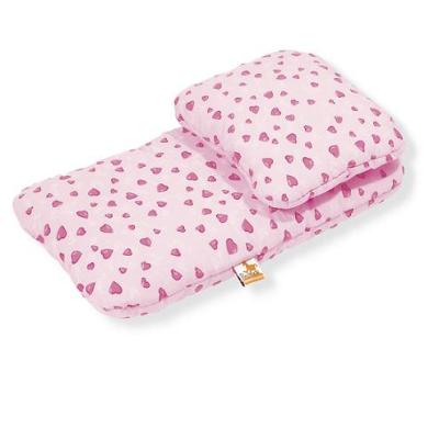 PINOLINO  Literie pour poussette de poup&eacute;es Herzchen rose 2 pi&egrave;ces
