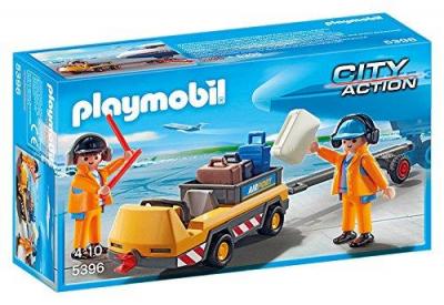 PLAYMOBIL 5396 - City Action - Agents avec Tracteur &agrave; Bagages