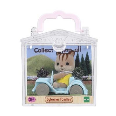 SYLVANIAN FAMILIES Playset  Valisette B&eacute;b&eacute; &eacute;cureuil en voiture