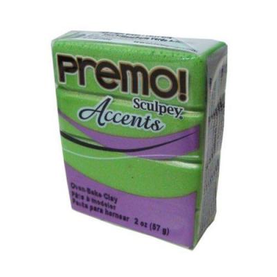 SCULPEY Premo  Accents Polymer Clay 2oz-Bright Green Pearl 