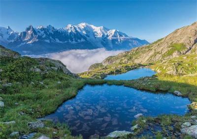  Puzzle adulte paysage : massif du mont blanc lacs des cheserys - 1500 pieces - nathan collection montagne et evasion 