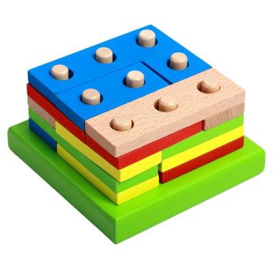 GENERIQUE Puzzle en bois Montessori jouet pour enfants planche tri g&eacute;om&eacute;trique jouet &eacute;ducatif pour enfants - Multicolore 