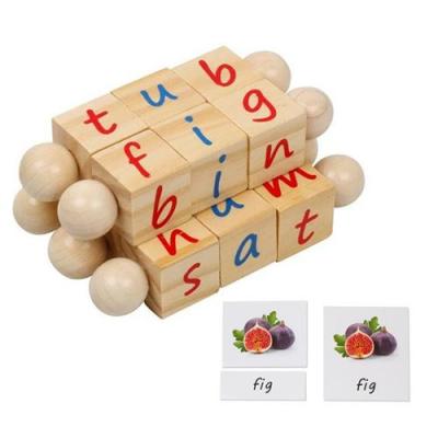  Puzzle en bois phon&eacute;tique Montessori pour enfants - Multicolore 