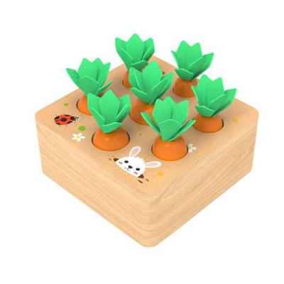 GENERIQUE Puzzle Jouets &eacute;ducatifs en bois pour les tout-petits jeu tri taille forme carottes - Multicolore 