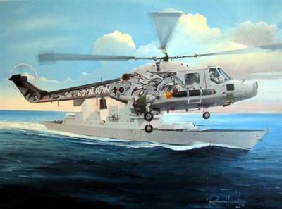 HOBBY BOSS Hobbyboss 1:72-Royal Navy Westland Lynx Has.3, HY87237, Bleu Marine