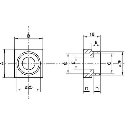 REELY  19 Support de palier double &Oslash; de per&ccedil;age: 19 mm