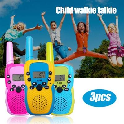  Talkie Walkie 6km Rose + jaune + bleu 16x12x7 cm 0.5W 3 paquet 