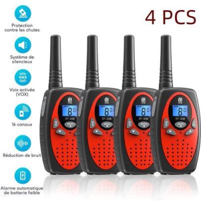MTM Talkie Walkie Longue Distance Longue Port&eacute;e 3-5KM, Talkie Walkie Enfants Adultes, 4 Piles Int&eacute;gr&eacute;es, avec 16 Canaux &Eacute;cran LCD Sans Fil PMR 446 MHz VOX Mains Libres pour