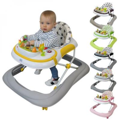 MONSIEUR BEBE Trotteur b&eacute;b&eacute; &eacute;volutif musical pliable r&eacute;glable en hauteur - Jaune