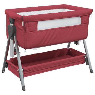 VIDAXL  - Lit pour b&eacute;b&eacute; avec matelas Rouge Tissu de lin