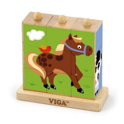 GENERIQUE Viga Toys bloc puzzle animaux de la ferme 9 pi&egrave;ces