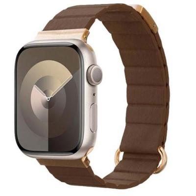 Crong Bracelet pour Apple Watch 38 / 40 / 41 / 42mm Magn&eacute;tique &Eacute;l&eacute;gant Marron