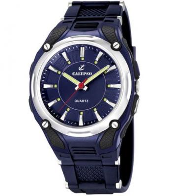 CALYPSO  - K5560/3 - Montre Homme - Quartz - Analogique - Eclairage - Bracelet Caoutchouc Bleu