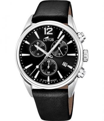 LOTUS Montre  L18691-3 - CHRONO Dateur,Chronographe Cuir Noir Cadran Noir Homme
