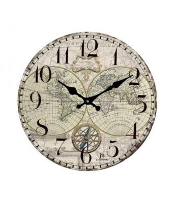 Horloge ronde Lowell en verre s&eacute;rigraphi&eacute; diam&egrave;tre 33.5cm-14863