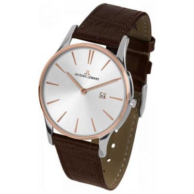 JACQUES LEMANS Montre  En Cuir Marron