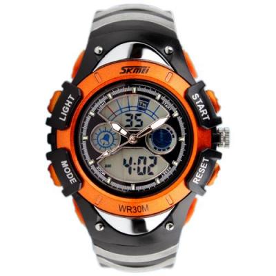 OEM Montre enfant num&eacute;rique etanche LED lumi&egrave;res multifonctionnel - Orange 