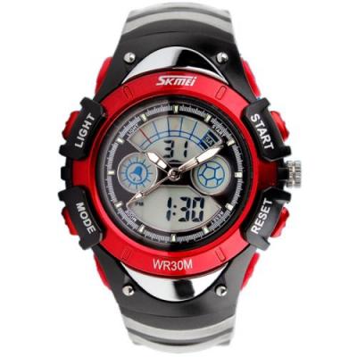 OEM Montre enfant num&eacute;rique etanche LED lumi&egrave;res multifonctionnel - Rouge 
