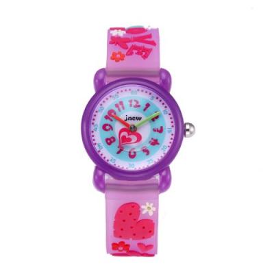 OEM Montre enfant quartz etanche - Motif d'amour 3D - Violet 