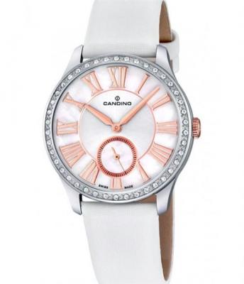 CANDINO  - C4596/1 - Montre Femme - Quartz - Analogique - Bracelet Cuir Blanc
