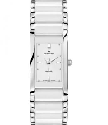  Dugena - 4460506 - Montre Femme - Quartz Analogique - Bracelet C&eacute;ramique Blanc