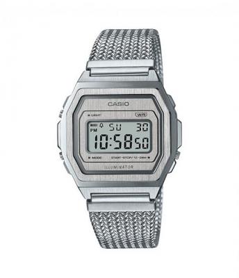 CASIO  - Montre Mixte - Quartz - Digital - Bracelet Acier inoxydable Argent - A1000MA-7EF