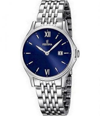 FESTINA Montre  Classics F16748/3 Bleu, Bracelet En Acier, Femme