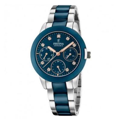 FESTINA Montre Femme  CERAMIC F20497-2 - Bracelet C&eacute;ramique Bleu