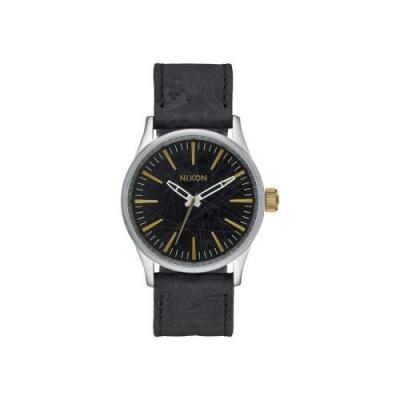 NIXON Montre noire et cuivre Sentry 38 Leather pour homme