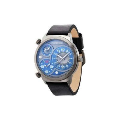 POLICE  elapid hommes de montre m&eacute;canique avec affichage analogique et bracelet en cuir noir cadran gris 14542jsu-13 