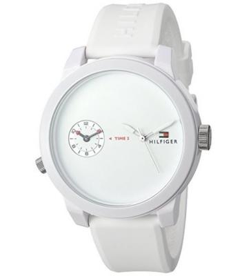 TOMMY HILFIGER Montre -  - 1791324 - Double Affichage - &Eacute;tanch&eacute;it&eacute; 3 Atm - Silicone Blanc
