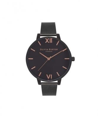 PAS DE MARQUE Montre Femme Olivia Burton Big Dial Mesh Rose Gold & Ip Black OB15BD83
