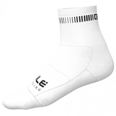 ALE Chaussettes Al&eacute; Logo Qskin - Blanc-Noir} - M}, Blanc-Noir}