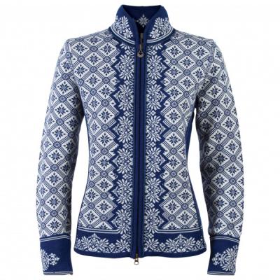 DALE OF NORWAY  - Christiania Jacket - Veste en laine m&eacute;rinos femme Atlantic / Melange / Off White - S