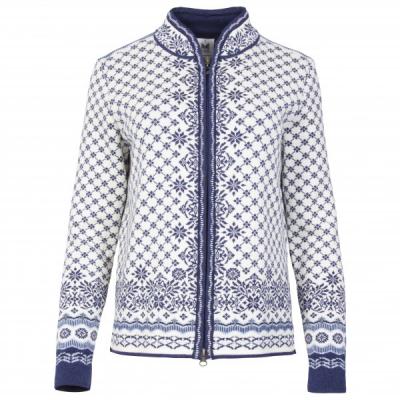 DALE OF NORWAY  - Solfrid Jacket - Gilet en laine m&eacute;rinos femme OffWhite / Electricstorm / Navy - L