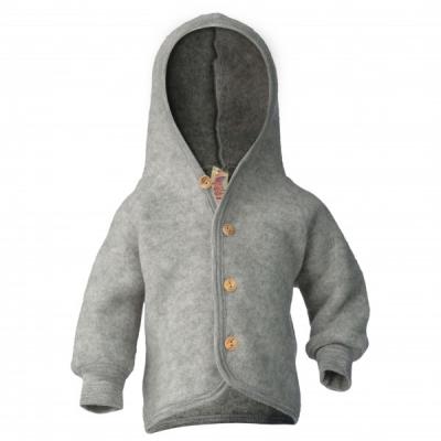 ENGEL  - Veste &agrave; capuche avec boutons en bois enfant - Veste en laine taille 50/56, gris 