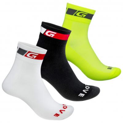Chaussettes GripGrab Tricolore (coupe r&eacute;guli&egrave;re, lot de 3) - S