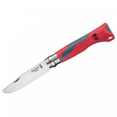 OPINEL  - Outdoor Junior Virobloc - Couteau taille 7,5 cm, gris/rouge