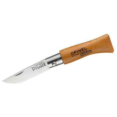 OPINEL Couteau  N&ordm;3 Acier Au Carbone Bois De H&ecirc;tre 4 Cm