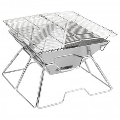 ROBENS  - Wayne Grill - R&eacute;chaud &agrave; combustible sec taille 64,5 x 35 x 25,7 cm, gris/blanc