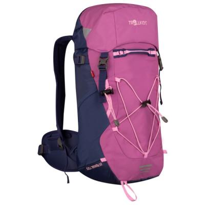 TROLLKIDS  Fjell Trekker - Sac &agrave; dos randonn&eacute;e enfant Mallow Pink / Violet Blue / Wild Rose 22 L