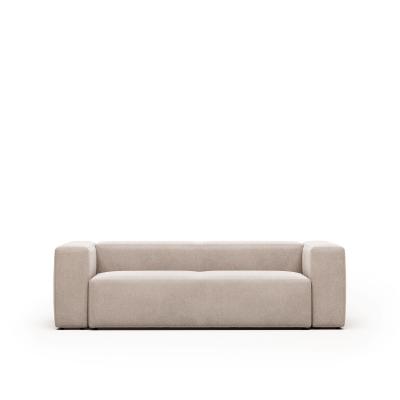 KAVE HOME Blok - Canap&eacute; 3 places design L240cm - Couleur - Beige