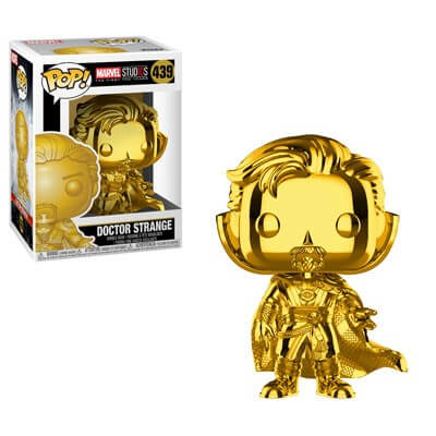 FUNKO Figurine Pop! Doctor Strange Chrom&eacute; Or - MCU 10 ans