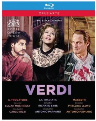 Verdi : Le Trouv&egrave;re-La Traviata-Macbeth. Rizzi, Pappano. [Blu-Ray]