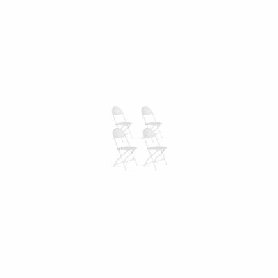 REKKEM Chaise pliante blanche confortable Lot de 4 - Blanc