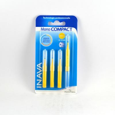 INAVA  Brossette Mono Compact Microfine Conique Jaune x4
