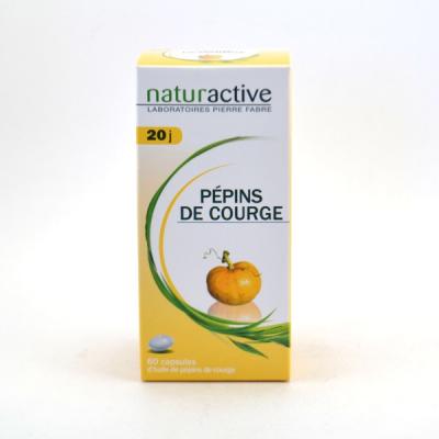 NATURACTIVE  Huile de P&eacute;pins de Courge 60 G&eacute;lules - Bo&icirc;te 60 capsules